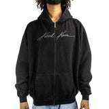 Karl Kani Autograph Heavy Oversize Zip Hoodie 60220061 - schwarz gewaschen