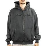 Karl Kani Autograph Heavy Sweat Oversize Zip Hoodie 60220101 - schwarz gewaschen