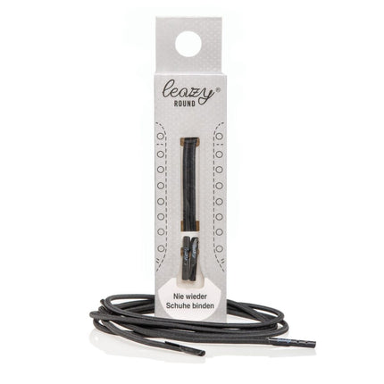 Leazy round Schnürsenkel Größe S bis 4 Ösen roundschwarzS-