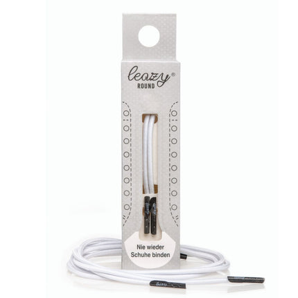 Leazy round Schnürsenkel Größe L bis 6 Ösen roundweissL-