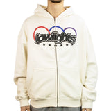 Low Lights Studios Three Ring Logo Zip Hoodie LLS-244-3R-ZH-005 - creme