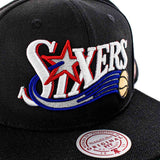 Mitchell & Ness Philadelphia 76ers NBA Triple Play HWC Snapback Cap HS8578-P76BLCK-