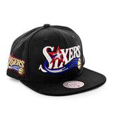 Mitchell & Ness Philadelphia 76ers NBA Triple Play HWC Snapback Cap HS8578-P76BLCK-