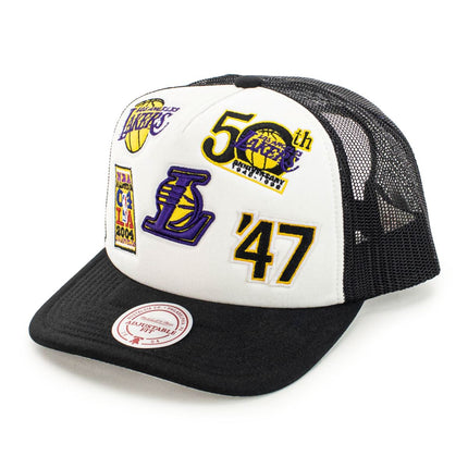 Mitchell & Ness Los Angeles Lakers NBA Gridlock Trucker Cap HT11401-LALWHIT-