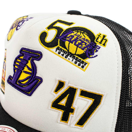 Mitchell & Ness Los Angeles Lakers NBA Gridlock Trucker Cap HT11401-LALWHIT-