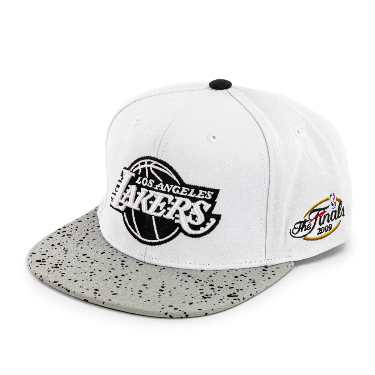 Mitchell & Ness Los Angeles Lakers NBA Cement Top Snapback Cap 6HSSMM20249-LALWHSV-
