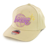Mitchell & Ness Los Angeles Lakers NBA Merch Logo Classic Snapback Cap HHSSINTL1243-LALCREA - creme-lila