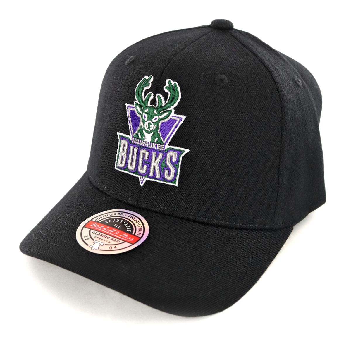 Mitchell & Ness Milwaukee Bucks NBA Team Logo HC CR Snapback Cap HHSSINTL1245-MBUBLCK-