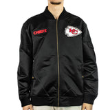 Mitchell & Ness Kansas City Chiefs NFL Team Leader Vintage Logo Satin Bomber Jacke JK8095-KCCBLCK - schwarz