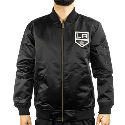 Mitchell & Ness Los Angeles Kings NHL Lightweight Satin Bomber Jacke SJKT7154-LAKYYPPPBLCK-