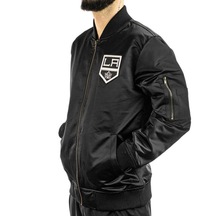 Mitchell & Ness Los Angeles Kings NHL Lightweight Satin Bomber Jacke SJKT7154-LAKYYPPPBLCK-