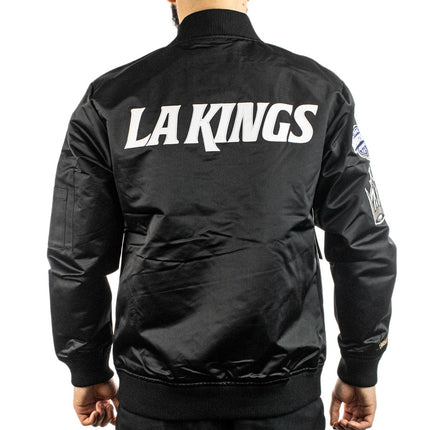 Mitchell & Ness Los Angeles Kings NHL Lightweight Satin Bomber Jacke SJKT7154-LAKYYPPPBLCK-