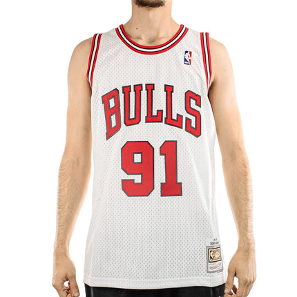 Mitchell & Ness Chicago Bulls NBA Dennis Rodman #91 1997-98 Swingman 2.0 Jersey Trikot SMJYAC18079-CBUWHIT97DRD-