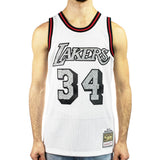 Mitchell & Ness Los Angeles Lakers NBA Shaquille O'Neal 1996 Cracked Cement Swingman Jersey TFSM5934-LAL96SONWHIT - weiss