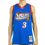 Mitchell & Ness Philadelphia 76ers NBA 1997 Allen Iverson Neon Tropical Swingman Jersey Trikot TFSM5265-P7697AIVBLUE - blau