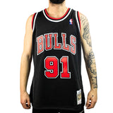 Mitchell & Ness Chicago Bulls Dennis Rodman #91 NBA Swingman Jersey 2.0 Trikot SMJYGS18152-CBUBLCK97DRD - schwarz-rot