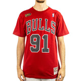 Mitchell & Ness Chicago Bulls Dennis Rodman NBA Name and Number T-Shirt BMTRINTL1074-CBUDRRED1 - rot
