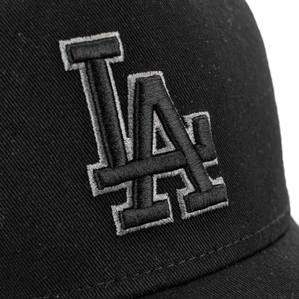 New Era Los Angeles Dodgers MLB Black on Black Team Logo A-Frame Trucker Cap 12523912-