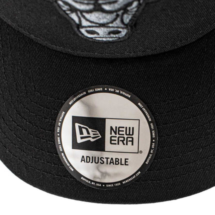 New Era Chicago Bulls NBA Black on Black Team Logo A-Frame Trucker Cap 12523913-