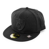 New Era Las Vegas Raiders NFL Black on Black Essential 59Fifty Fitted Cap 60471479 - schwarz-schwarz