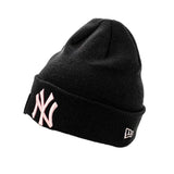 New Era New York Yankees MLB Essential Cuff Beanie Winter Mütze 60348862 - schwarz-rosa