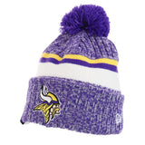 New Era Minnesota Vikings NFL Sideline Sportknit OTC Beanie Winter Mütze 60407583 - lila-gelb-weiss