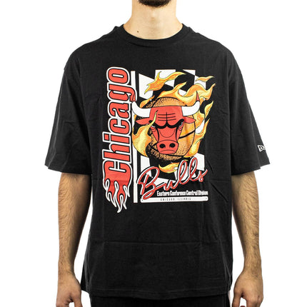 New Era Chicago Bulls NBA Flame Print Oversize T-Shirt 60580566-