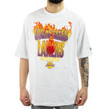 New Era Los Angeles Lakers NBA Flame Graphic OS T-Shirt 60435504 - weiss
