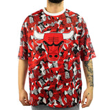 New Era Chicago Bulls NBA Team AOP Mesh OS T-Shirt 60435490 - rot