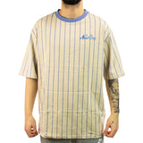 New Era Pinstripe T-Shirt 60435410 - creme-hellblau