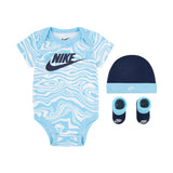 Nike Paint Your Future 3 Teile Box Set 6 - 12 Monate NN1045-BJB - hellblau-weiss-dunkelblau
