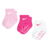 Nike Core Swoosh Gripper Socken 3 Paar 6-12 Monate MN0053-A72 - rosa-pink-weiss
