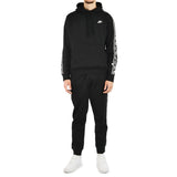 Nike Club Fleece Graphics Hooded Track Suit Jogging Anzug FB7296-010 - schwarz-weiss