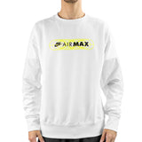 Nike Air Max Poly-Knit Crewneck Sweatshirt FB1437-100 - weiss-schwarz-neon gelb