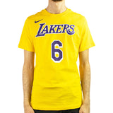 Nike Los Angeles Lakers NBA Lebron James #6 Essential Name and Number T-Shirt DR6380-728 - gelb-lila