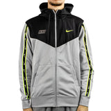 Nike Repeat Poly-Knit Full Zip Hoodie DX2025-014 - hellgrau-schwarz-neon grün