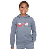 Nike Air PO Fleece BB Hoodie für Jugendliche FV2341-065 - grau-weiss-rot