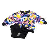 Nike EY All Overprint Crew Set Anzug 66M284-023 - schwarz-bunt