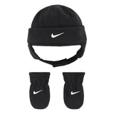 Nike Swoosh Baby Fleece Cap Winter Mütze Handschuhe 6A2781-023 - schwarz