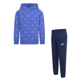 Nike Club Seasonal All Over Print Set Anzug 86J802-BGZ - hellblau-dunkelblau