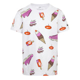 Nike Sole Food Print Basic T-Shirt 86M101-001 - weiss-bunt