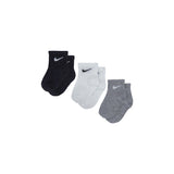 Nike Core Swoosh Gripper Socken 3 Paar 12 - 24 Monate NN0053-023 - schwarz-weiss-grau