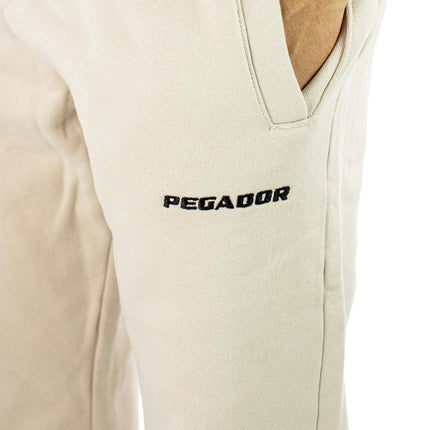 Pegador Logo Wide Sweat Pants - Washed Cozy Beige Black PGDR-1148-637/001-