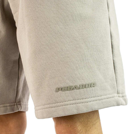 Pegador Logo Heavy Sweat Shorts - Washed Dark Stone Gum PGDR-1569-555/315-