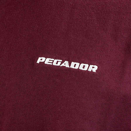 Pegador Logo Oversized T-Shirt - Washed Maroon Red White PGDR-1102-614/004-