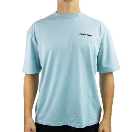 Pegador Logo Oversized T-Shirt - Washed Frost Blue Black PGDR-1102-641/001-