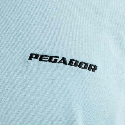 Pegador Logo Oversized T-Shirt - Washed Frost Blue Black PGDR-1102-641/001-