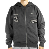 Pegador Hogan Boxy Sweat Jacke Zip Hoodie PGDR-3967-478 - dunkelgrau gewaschen