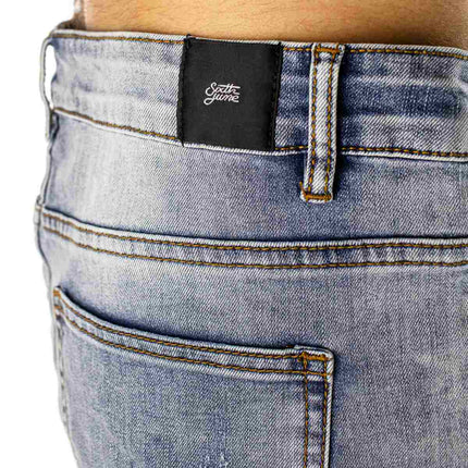 Sixth June Denim wiht Biker Patch Jeans M3763HDE-