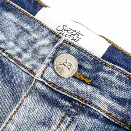 Sixth June Denim wiht Biker Patch Jeans M3763HDE-